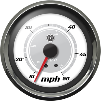 Yamaha Classic Series Analog Speedometer 50 mph (N80-8351A-40-00) White, Chrome