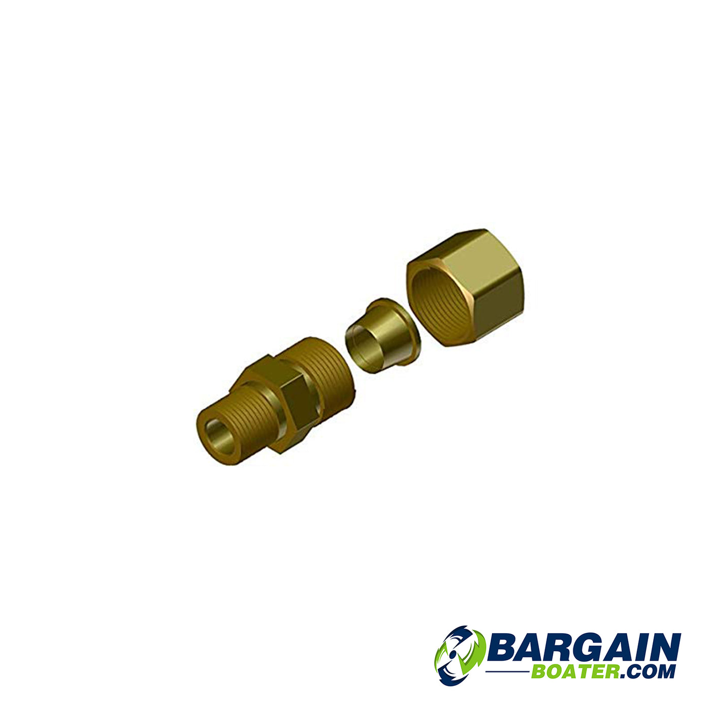 Power-Pole Compression fitting 5/16” straight w/ferrule