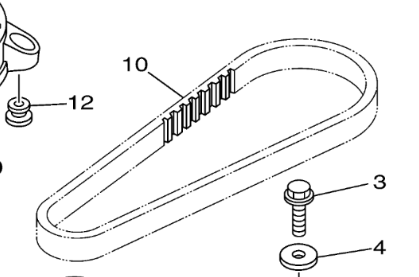 This is a Yamaha Engine Timing Belt, part number (6AH-46241-00-00).