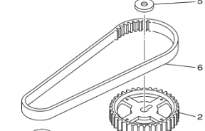 This is a Yamaha Outboard Engine Timing Belt, part number (6C5-46241-00-00).