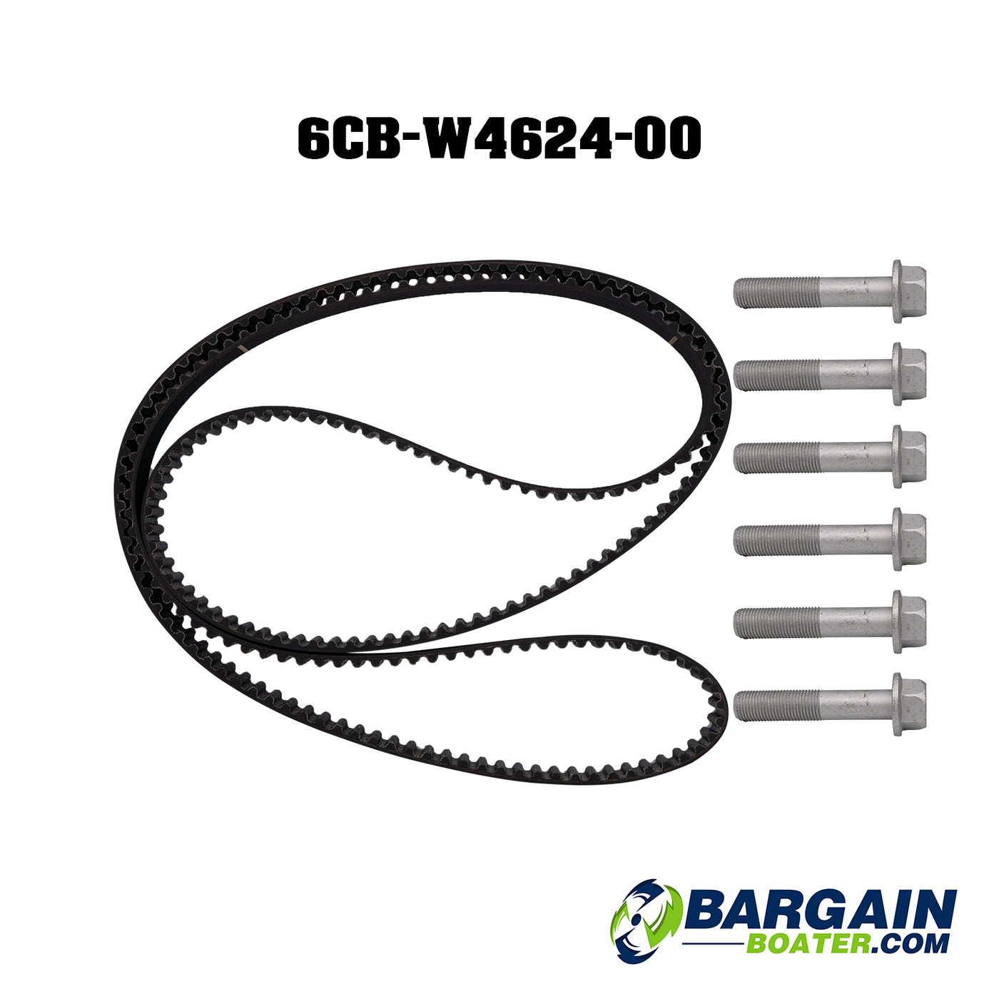 This is a Yamaha Outboard Engine Timing Belt, part number (6CB-W4624-00-00).