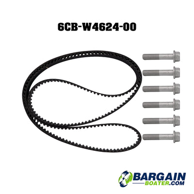 This is a Yamaha Outboard Engine Timing Belt, part number (6CB-W4624-00-00).