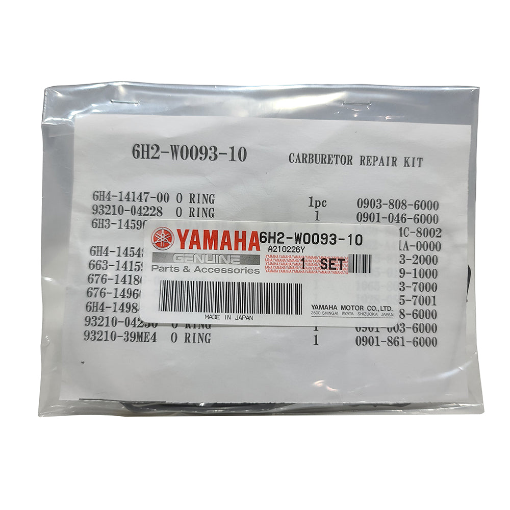This is a Yamaha Carburetor Repair Kit, 6H2-W0093-10, for 2-Stroke Yamaha Outboard Motors.