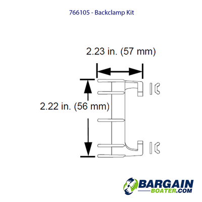 766105 - Evinrude ICON Gauge Backclamp kit for 2" gauge