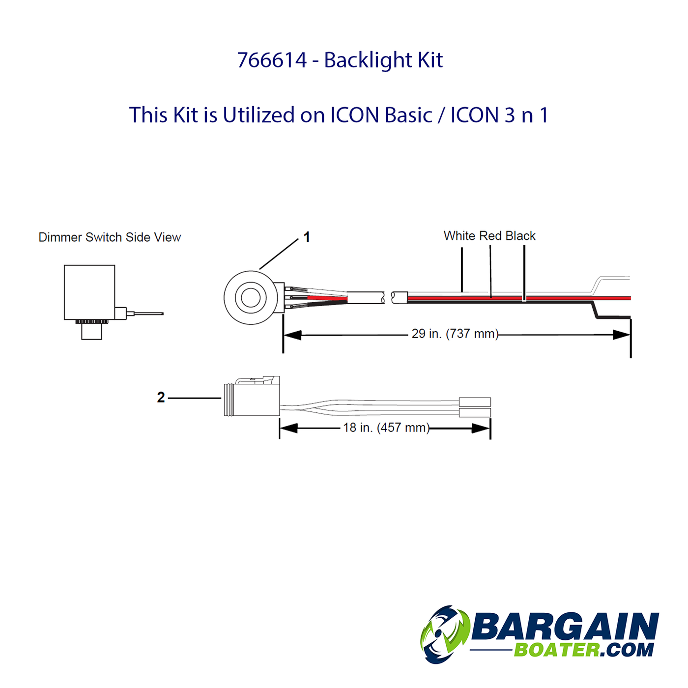 766114 - Backlight Kit for Evinrude ICON Basic or 3 in 1 Gauge Systems