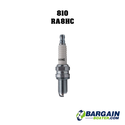 This is an NGK 810 RA8HC Spark Plug for Evinrude 4-Stroke outboard motors (0584918).