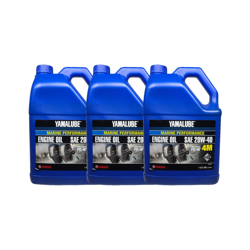 YAMAHA - LUB-20W40-FC-04 - 4M FC-W SYNTHETIC BLEND, 4-STROKE MOTOR OIL - Gallon 4-Pack