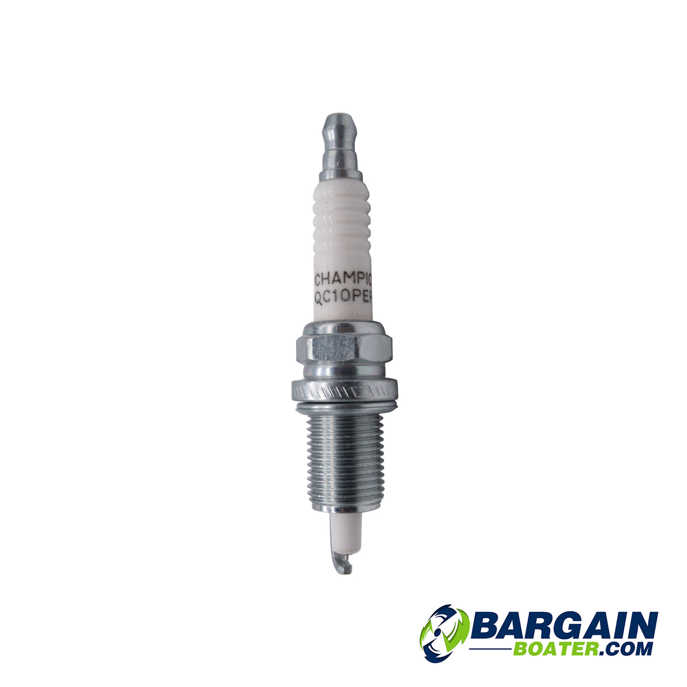 This is an Evinrude/Johnson, Champion (QC10PEPB), E-TEC 2-Stroke Spark Plug (5006308) for Evinrude/Johnson outboard motors.