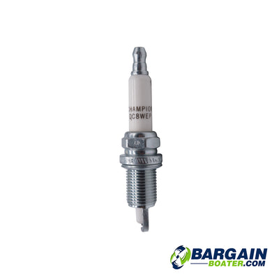 This is a Champion QC8WEP Spark Plug for Evinrude E-TEC 2-Stroke outboard motors (5007597).